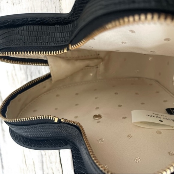 EUC Kate Spade Secret Admirer Heart Italian Lizard Embossed Cowhide Crossbody - Picture 11 of 14